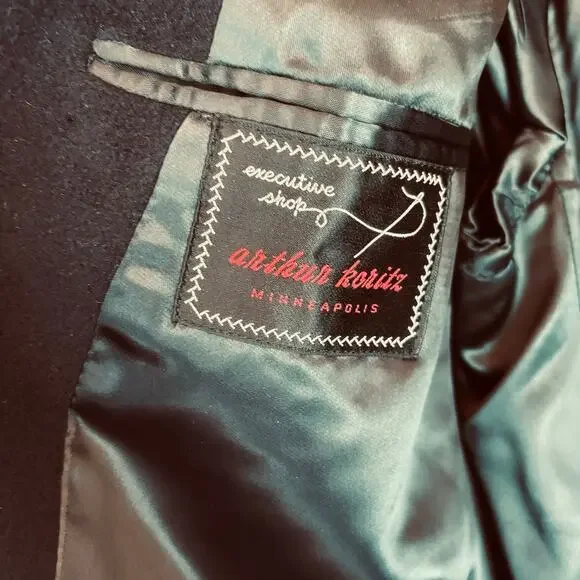 VTG 100% Imported Cashmere Overcoat Mens Black Cashmere Deluxe Roger Laurence - Picture 3 of 13